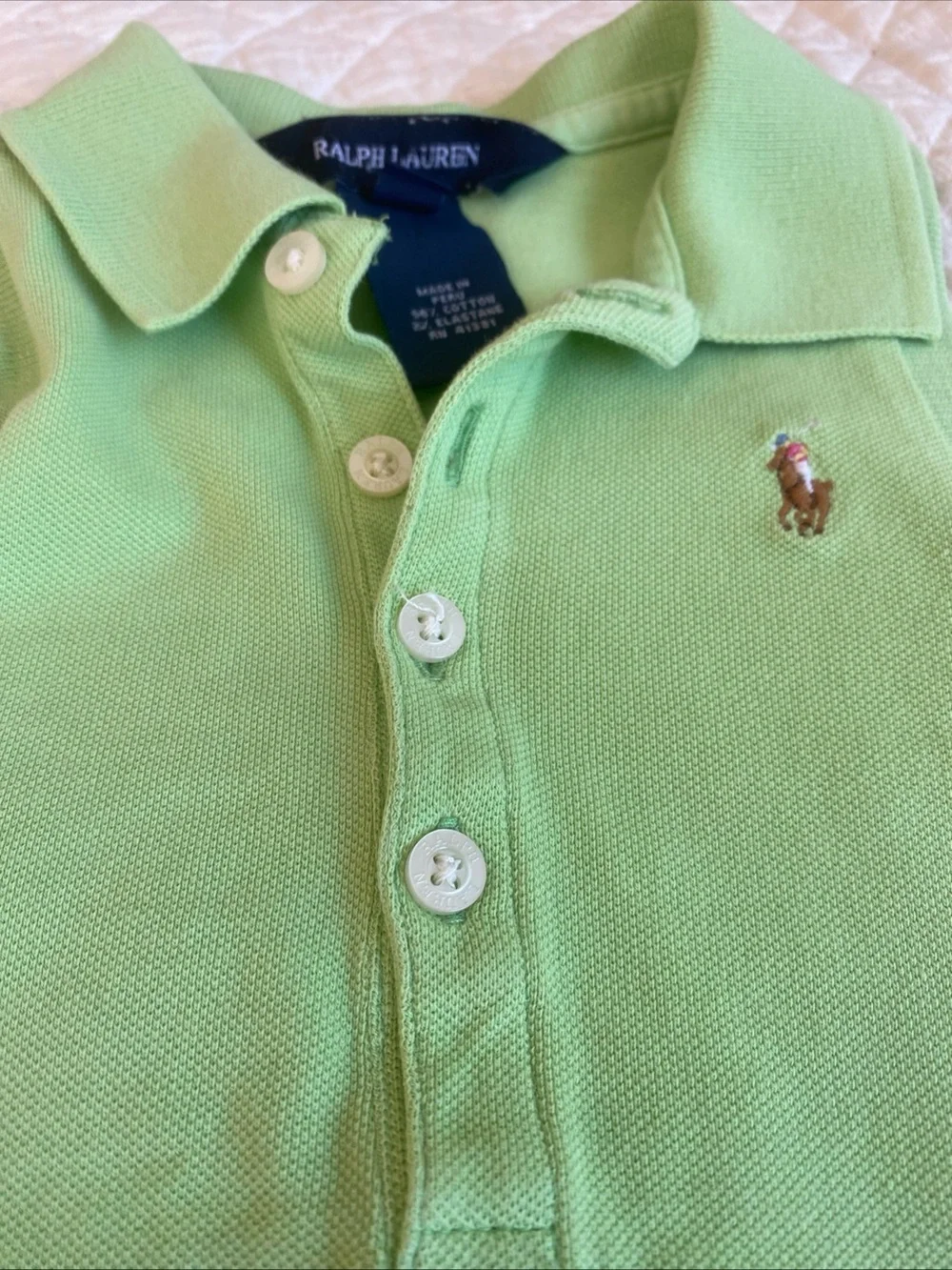 Ralph Lauren Girls' Light Green Sleeveless Polo Tank pony logo preppy size 4